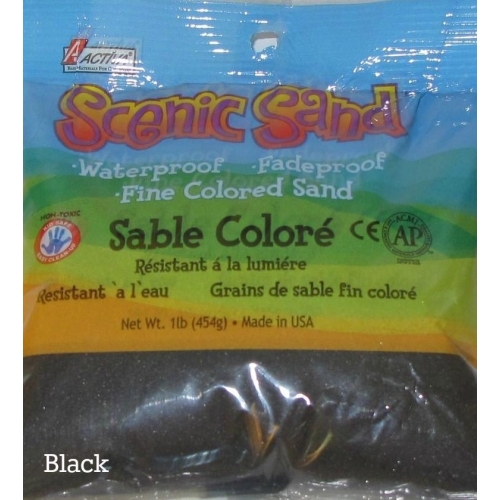 Scenic Sand™ Craft Colored Sand, Deep Black, 1 lb (454 g) Bag